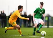 19 January 2019; Ben McCormack of Republic of Ireland and Robert Tkatchenko of Australia during the U16 International Friendly match between Republic of Ireland and Australia at the FAI National Training Centre in Abbotstown, Dublin. Photo by Stephen McCarthy/Sportsfile