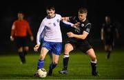 19 January 2019; Karl O'Sullivan of Limerick and Daniel O'Reilly of Finn Harps during a pre-season friendly match between Finn Harps and Limerick at the AUL Complex in Clonshaugh, Dublin. Photo by Stephen McCarthy/Sportsfile