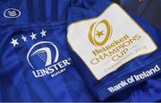 20 January 2019; A view of the Leinster jersey ahead of the Heineken Champions Cup Pool 1 Round 6 match between Wasps and Leinster at Ricoh Arena in Coventry, England. Photo by Ramsey Cardy/Sportsfile
