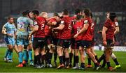 19 January 2019; Billy Holland of Munster is congratulated by his team-mates after winning an Exeter lineout in his own 22 late in the game during the Heineken Champions Cup Pool 2 Round 6 match between Munster and Exeter Chiefs at Thomond Park in Limerick. Photo by Brendan Moran/Sportsfile