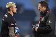 19 January 2019; Exeter Chiefs head coach Ali Hepher, right, with Jack Nowell prior to the Heineken Champions Cup Pool 2 Round 6 match between Munster and Exeter Chiefs at Thomond Park in Limerick. Photo by Brendan Moran/Sportsfile