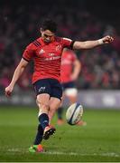 19 January 2019; Joey Carbery of Munster kicks a penalty during the Heineken Champions Cup Pool 2 Round 6 match between Munster and Exeter Chiefs at Thomond Park in Limerick. Photo by Brendan Moran/Sportsfile