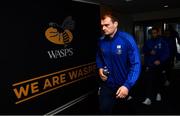 20 January 2019; Rhys Ruddock of Leinster arrives ahead of the Heineken Champions Cup Pool 1 Round 6 match between Wasps and Leinster at the Ricoh Arena in Coventry, England. Photo by Ramsey Cardy/Sportsfile