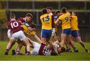 20 January 2019; Players from both sides, including Johnny Duane of Galway, 25, and Niall Daly of Roscommon, tussle during the Connacht FBD League Final match between Galway and Roscommon at Tuam Stadium in Galway. Photo by Sam Barnes/Sportsfile