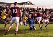 20 January 2019; Barry McHugh of Galway shoots to score his side’s first goal despite the efforts of Darren O’Malley of Roscommon during the Connacht FBD League Final match between Galway and Roscommon at Tuam Stadium in Galway. Photo by Sam Barnes/Sportsfile