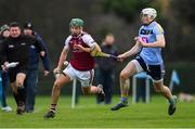 20 January 2019; Brian Concannon of NUI Galway in action against David Fitzgerald of UCD during the Electric Ireland Fitzgibbon Cup Round 1 match between University College Dublin and NUI Galway at Billings Park in UCD, Belfield, Dublin. Photo by Piaras Ó Mídheach/Sportsfile