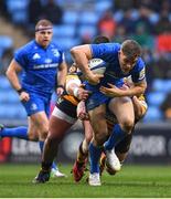 20 January 2019; Garry Ringrose of Leinster is tackled by Zurabi Zhvania, left, and Ben Morris of Wasps during the Heineken Champions Cup Pool 1 Round 6 match between Wasps and Leinster at the Ricoh Arena in Coventry, England. Photo by Ramsey Cardy/Sportsfile