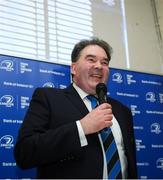 20 January 2019; Leinster Rugby Executive Commitee Member Robert McDermott speaking during the Bank of Ireland Provincial Towns Cup Round 2 Draw at Carlow RFC in Oakpark, Carlow. Photo by David Fitzgerald/Sportsfile