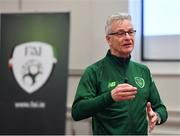 21 January 2019; FAI High Performance Director Ruud Dokter speaking during the FAI UEFA Pro Licence course at Johnstown House in Enfield, Co Meath. Photo by Seb Daly/Sportsfile