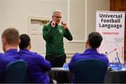 21 January 2019; FAI High Performance Director Ruud Dokter speaking during the FAI UEFA Pro Licence course at Johnstown House in Enfield, County Meath. Photo by Seb Daly/Sportsfile