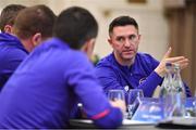 21 January 2019; Republic of Ireland assistant coach Robbie Keane, right, during the FAI UEFA Pro Licence course at Johnstown House in Enfield, Co Meath. Photo by Seb Daly/Sportsfile
