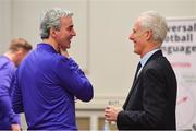 21 January 2019; Charlotte Independence head coach Jim McGuinness, left, and Republic of Ireland manager Mick McCarthy during the FAI UEFA Pro Licence course at Johnstown House in Enfield, Co Meath. Photo by Seb Daly/Sportsfile
