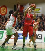 21 January 2019; Marie Creedon of Presentation SS, Thurles in action against Layomi Banjoko Johnson of Colaiste Pobail Setanta during the Subway All-Ireland Schools Cup U19 B Girls Final match between Colaiste Pobail Setanta and Presentation SS, Thurles at the National Basketball Arena in Tallaght, Dublin. Photo by David Fitzgerald/Sportsfile