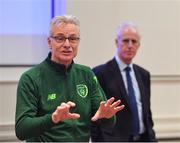 21 January 2019; FAI High Performance Director Ruud Dokter, left, introduces Republic of Ireland manager Mick McCarthy during the FAI UEFA Pro Licence course at Johnstown House in Enfield, County Meath. Photo by Seb Daly/Sportsfile