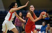 21 January 2019; Anna Dunne of Presentation SS, Thurles, in action against Teodora Kutijevac of Colaiste Pobail Setanta during the Subway All-Ireland Schools Cup U19 B Girls Final match between Colaiste Pobail Setanta and Presentation SS, Thurles at the National Basketball Arena in Tallaght, Dublin. Photo by David Fitzgerald/Sportsfile
