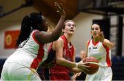 21 January 2019; Marie Creedon of Presentation SS, Thurles, in action against Layomi Banjoko Johnson of Colaiste Pobail Setanta during the Subway All-Ireland Schools Cup U19 B Girls Final match between Colaiste Pobail Setanta and Presentation SS, Thurles at the National Basketball Arena in Tallaght, Dublin. Photo by David Fitzgerald/Sportsfile