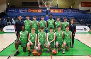 21 January 2019; The Calasanctius College, Oranmore, team prior to the Subway All-Ireland Schools Cup U16 A Boys Final match between Calasantius College and St Joseph's Bish Galway at the National Basketball Arena in Tallaght, Dublin. Photo by David Fitzgerald/Sportsfile