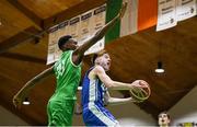 21 January 2019; Joe Coughlan of St Joseph's Bish, Galway in action against Roniel Oguekwe of Calasanctius College during the Subway All-Ireland Schools Cup U16 A Boys Final match between Calasantius College and St Joseph's Bish Galway at the National Basketball Arena in Tallaght, Dublin. Photo by David Fitzgerald/Sportsfile