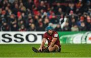 19 January 2019; Tadhg Beirne of Munster after picking up a knock during the Heineken Champions Cup Pool 2 Round 6 match between Munster and Exeter Chiefs at Thomond Park in Limerick. Photo by Diarmuid Greene/Sportsfile