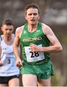 19 January 2019; Liam Brady of Ireland competing in the Senior International mens race during the IAAF Northern Ireland International Cross Country at the Billy Neill Centre of Excellence in Belfast, Co Antrim. Photo by Oliver McVeigh/Sportsfile