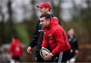 21 January 2019; Tyler Bleyendaal, left, and JJ Hanrahan during Munster Rugby squad training at the University of Limerick in Limerick. Photo by Piaras Ó Mídheach/Sportsfile