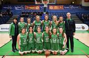 21 January 2019; The Scoil Ruain Killenaule team prior to the Subway All-Ireland Schools Cup U16 B Girls Final match between Scoil Ruain Killenaule and St Mary's Ballina at the National Basketball Arena in Tallaght, Dublin. Photo by David Fitzgerald/Sportsfile