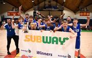 21 January 2019; St Joseph's Bish, Galway players celebrate following the Subway All-Ireland Schools Cup U16 A Boys Final match between Calasantius College and St Joseph's Bish Galway at the National Basketball Arena in Tallaght, Dublin. Photo by David Fitzgerald/Sportsfile