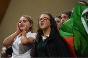 21 January 2019; Calasanctius College, Oranmore, supporters react to a late miss during the Subway All-Ireland Schools Cup U16 A Boys Final match between Calasantius College and St Joseph's Bish Galway at the National Basketball Arena in Tallaght, Dublin. Photo by David Fitzgerald/Sportsfile