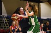 21 January 2019; Amy Connor of St. Mary's Ballina in action against Anna Prendergast of Scoil Ruain Killenaule during the Subway All-Ireland Schools Cup U16 B Girls Final match between Scoil Ruain Killenaule and St Mary's Ballina at the National Basketball Arena in Tallaght, Dublin. Photo by David Fitzgerald/Sportsfile