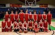 21 January 2019; The St Colaiste Muire Crosshaven team prior to the Subway All-Ireland Schools Cup U16 B Boys Final match between St Pats Navan and Colaiste Muire Crosshaven at the National Basketball Arena in Tallaght, Dublin. Photo by David Fitzgerald/Sportsfile