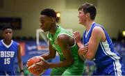 21 January 2019; Roniel Oguekwe of Calasanctius College in action against Aonghus McDonnell of St Joseph's Bish, Galway during the Subway All-Ireland Schools Cup U16 A Boys Final match between Calasantius College and St Joseph's Bish Galway at the National Basketball Arena in Tallaght, Dublin. Photo by David Fitzgerald/Sportsfile