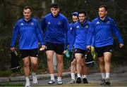 21 January 2019; Leinster players, from left, Ed Byrne, Dan Sheehan, Patrick Patterson and Bryan Byrne arrive for Leinster Rugby squad training at Rosemount in UCD, Dublin. Photo by Ramsey Cardy/Sportsfile