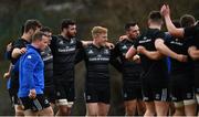 21 January 2019; Leinster players, from left, Bryan Byrne, Caelan Doris, Ronan Kelleher, Mick Kearney James Tracy and Jack Aungier during squad training at Rosemount in UCD, Dublin. Photo by Ramsey Cardy/Sportsfile