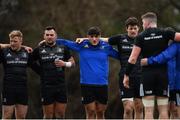 21 January 2019; Leinster players, from left, James Tracy, Jack Aungier, Vakh Abdaladze and Jack Dunne during squad training at Rosemount in UCD, Dublin. Photo by Ramsey Cardy/Sportsfile