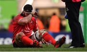 19 January 2019; Marcell Coetzee of Ulster after picking up an injury during the Heineken Champions Cup Pool 4 Round 6 match between Leicester Tigers and Ulster at Welford Road in Leicester, England. Photo by Ramsey Cardy/Sportsfile