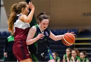 22 January 2019; Ella Carolan of St Louis Carrickmacross in action against Jana Zundel of Laurel Hill Limerick during the Subway All-Ireland Schools Cup U19 C Girls Final match between St Louis Carrickmacross and Laurel Hill Limerick at the National Basketball Arena in Tallaght, Dublin. Photo by Brendan Moran/Sportsfile