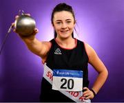 22 January 2019; Irish U23 & Junior Throws Record Holder & Bronze European U20 Hammer Medallist Michaela Walsh pictured today at the announcement of Irish Life Health as an official partner to Athletics Ireland, a sport that delivers on health, wellness and lifelong activity. Photo by Ramsey Cardy/Sportsfile