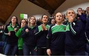 22 January 2019; Teachers from St Louis Carrickmacross players watch the final moments of the the Subway All-Ireland Schools Cup U19 C Girls Final match between St Louis Carrickmacross and Laurel Hill Limerick at the National Basketball Arena in Tallaght, Dublin. Photo by Brendan Moran/Sportsfile