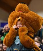 22 January 2019; The St Louis Carrickmacross mascot looks on during the Subway All-Ireland Schools Cup U19 C Girls Final match between St Louis Carrickmacross and Laurel Hill Limerick at the National Basketball Arena in Tallaght, Dublin. Photo by Brendan Moran/Sportsfile