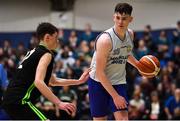 22 January 2019; David Lehane of Gael Cholaiste Mhuire in action against Steven Bowler of Mercy Mounthawk during the Subway All-Ireland Schools Cup U19 A Boys Final match between Mercy Mounthawk and Gael Cholaiste Mhuire AG at the National Basketball Arena in Tallaght, Dublin. Photo by Brendan Moran/Sportsfile