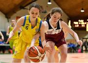 22 January 2019; Megan Ní Chearnacháin of Colaiste Ailigh in action against Roisin Ryan of Laurel Hill during the Subway All-Ireland Schools Cup U16 C Girls Final match between Colaiste Ailigh, Donegal and Laurel Hill Limerick at the National Basketball Arena in Tallaght, Dublin. Photo by Brendan Moran/Sportsfile
