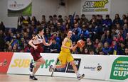 22 January 2019; Shauna Ní Uiginn of Colaiste Ailigh in action against Alxa McInerney of Laurel Hill during the Subway All-Ireland Schools Cup U16 C Girls Final match between Colaiste Ailigh, Donegal and Laurel Hill Limerick at the National Basketball Arena in Tallaght, Dublin. Photo by Brendan Moran/Sportsfile