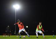 22 January 2019; A general view during the warm up prior to the Pre-season Friendly match between Bohemians and Shelbourne at the FAI National Training Centre in Abbotstown, Dublin. Photo by Harry Murphy/Sportsfile