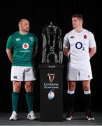 23 January 2019; Ireland captain Rory Best, left, and England captain Owen Farrell with the Six Nations trophy during the 2019 Guinness Six Nations Rugby Championship Launch at the Hurlingham Club in London, England. Photo by Ian Walton/Sportsfile