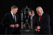 23 January 2019; Head coaches from left, Joe Schmidt of Ireland, and Warren Gatland of Wales with the Six Nations trophy during the 2019 Guinness Six Nations Rugby Championship Launch at the Hurlingham Club in London, England. Photo by Ian Walton/Sportsfile