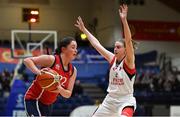 23 January 2019; Mollie Blount of St Vincent’s SS, Cork, in action against Bronagh Power Cassidy of Holy Faith Clontarf during the Subway All-Ireland Schools Cup U19 A Girls Final match between Holy Faith Clontarf and St Vincent's SS, Cork, at the National Basketball Arena in Tallaght, Dublin. Photo by Piaras Ó Mídheach/Sportsfile