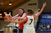 23 January 2019; Mollie Blount of St Vincent’s SS, Cork, in action against Niamh Kenny of Holy Faith Clontarf during the Subway All-Ireland Schools Cup U19 A Girls Final match between Holy Faith Clontarf and St Vincent's SS, Cork, at the National Basketball Arena in Tallaght, Dublin. Photo by Piaras Ó Mídheach/Sportsfile