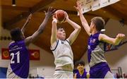23 January 2019; Darragh Calnan of Mount St Michael Rosscarbery in action against Richard Osuagwu, left, and Nik Shautsou of Le Chéile Tyrellstown during the Subway All-Ireland Schools Cup U16 C Boys Final match between Le Chéile Tyrellstown and Mount St Michael Rosscarbery at the National Basketball Arena in Tallaght, Dublin. Photo by Piaras Ó Mídheach/Sportsfile