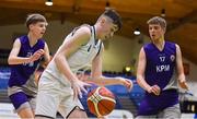 23 January 2019; Darragh Calnan of Mount St Michael Rosscarbery in action against Demetry Reece-Okic, left, and Nik Shautsou of Le Chéile Tyrellstown during the Subway All-Ireland Schools Cup U16 C Boys Final match between Le Chéile Tyrellstown and Mount St Michael Rosscarbery at the National Basketball Arena in Tallaght, Dublin. Photo by Piaras Ó Mídheach/Sportsfile