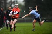 23 January 2019; Eoghan Murphy of UCC in action against Padraic Guinan of UCD during the Electric Ireland Fitzgibbon Cup Group A Round 2 match between University College Cork and University College Dublin at Mardyke in Cork. Photo by Stephen McCarthy/Sportsfile